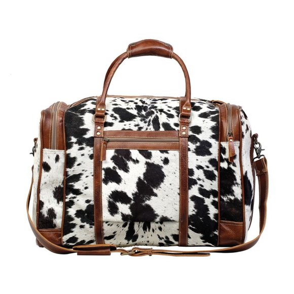 Myra Bag Handbags - Myra Bag Grand Traveller Duffle Travel Bag Cowhide Hairon Leather Zip Adjustable